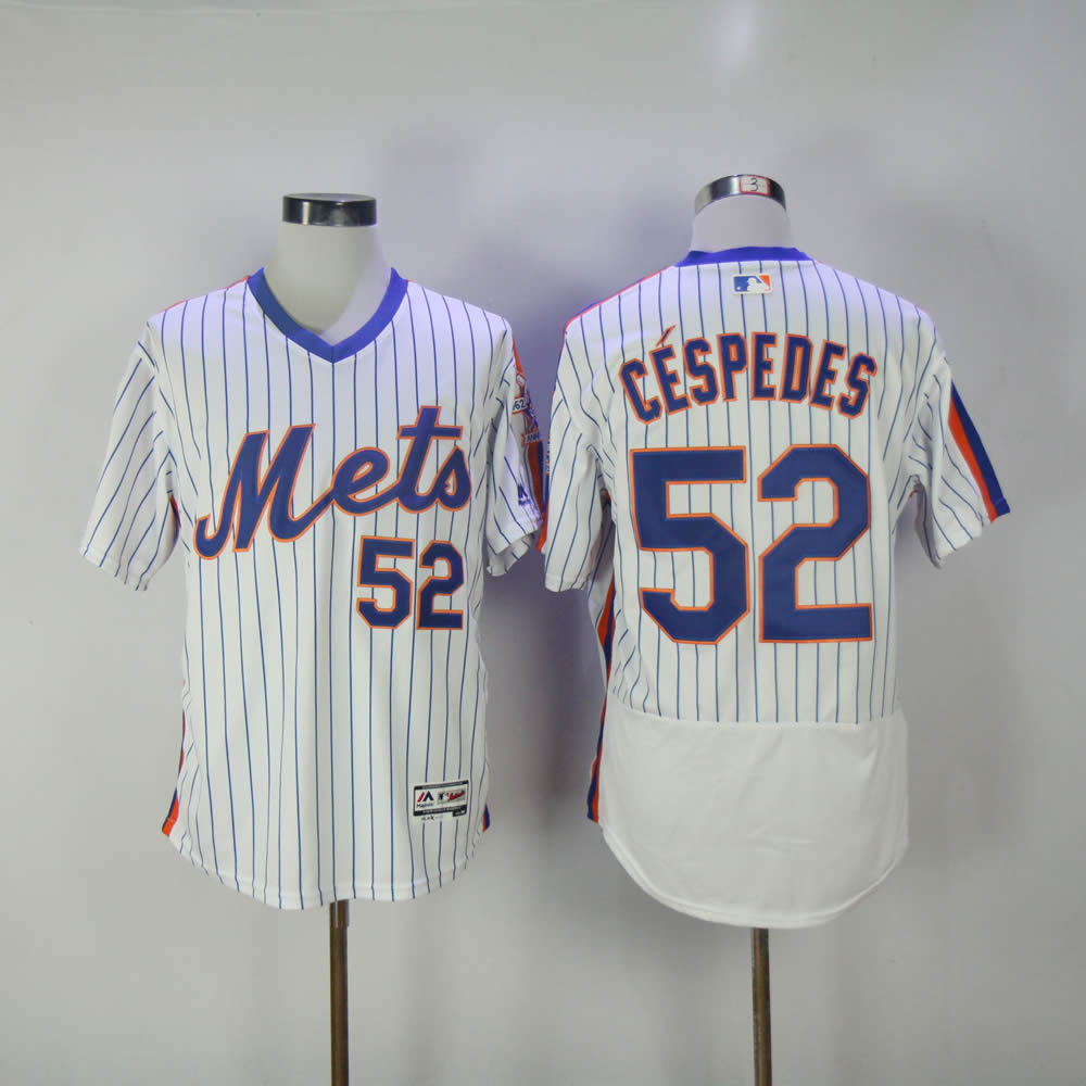 Men New York Mets #52 Cespedes White Elite MLB Jerseys